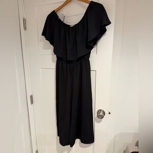 Everly Black One-Shoulder Dress